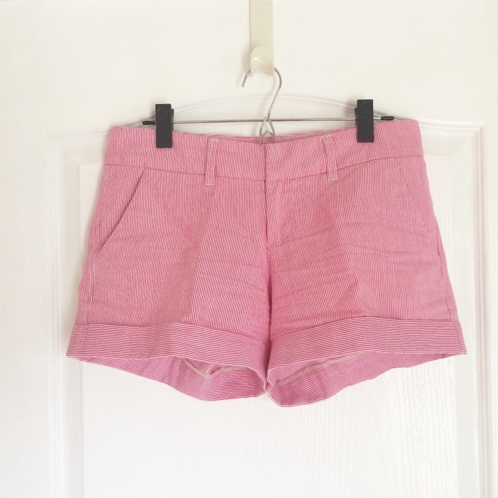 Red candy stripe shorts